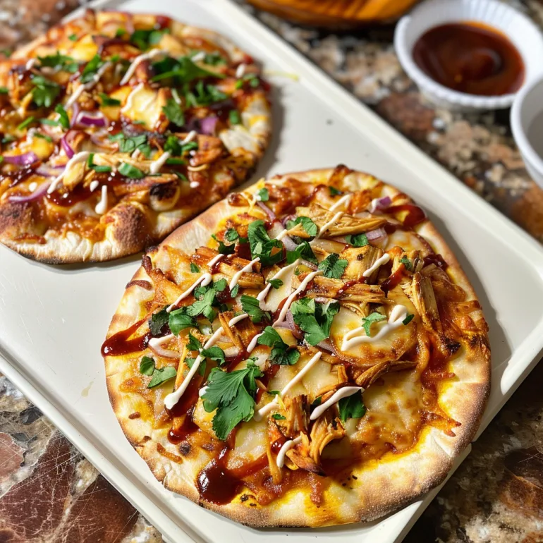 BBQ Chicken Naan Pizzas