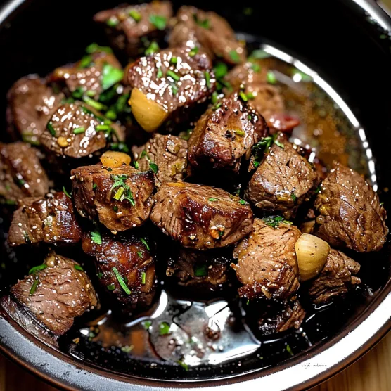 Crockpot Garlic Butter Steak Bites