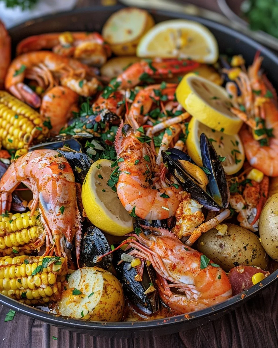 Cajun Seafood Boil with Garlic Butter Sauce