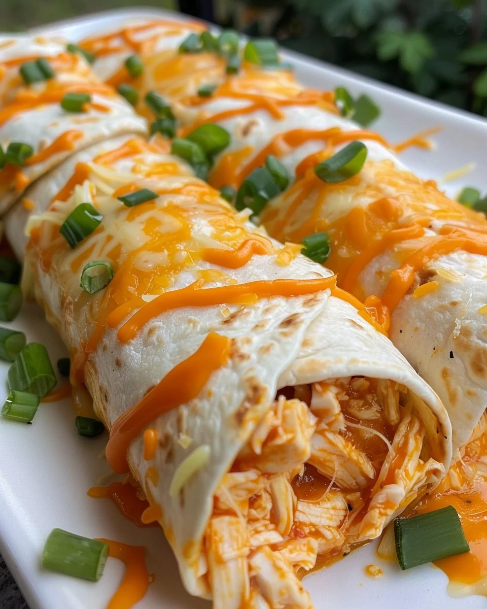 Cheesy Buffalo Chicken Burritos