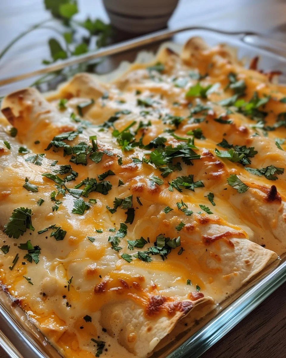 Creamy Queso Chicken Enchiladas