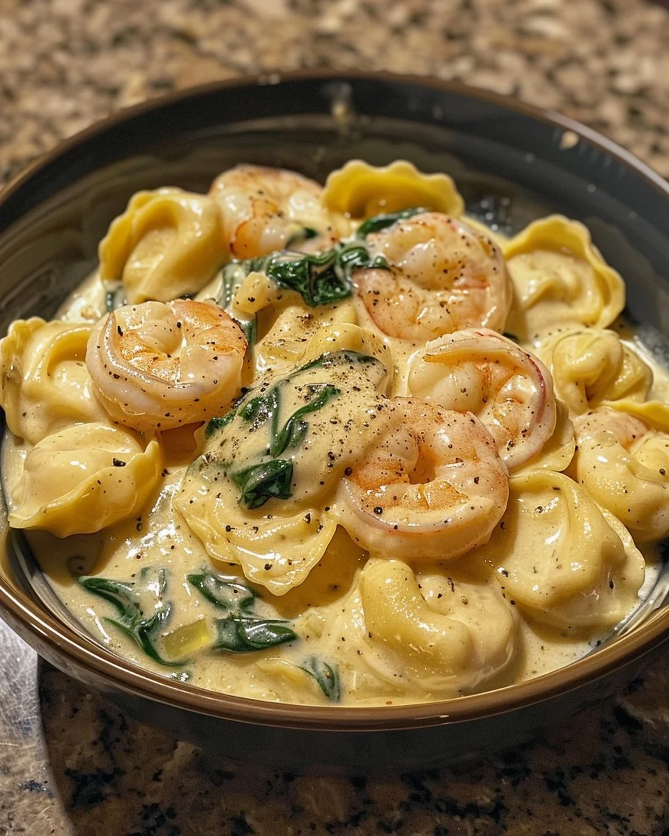 Creamy Shrimp and Spinach Tortellini