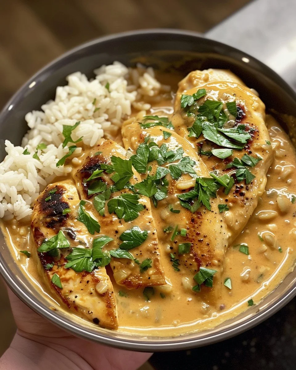 Creamy Smothered Chicken and Rice