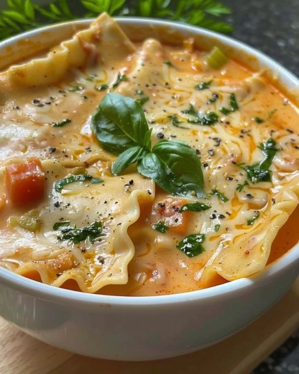 Creamy Vegetarian Lasagna Soup