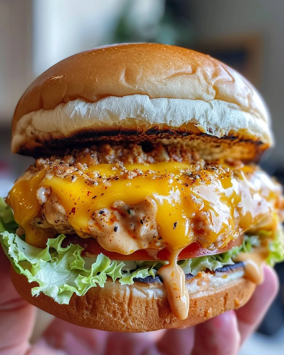 Easy Cheddar Ranch Chicken Burgers