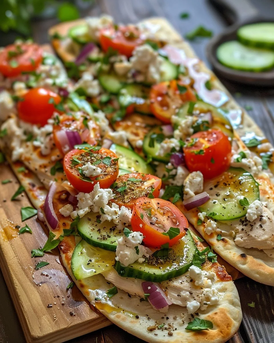 Greek Chicken Flatbread