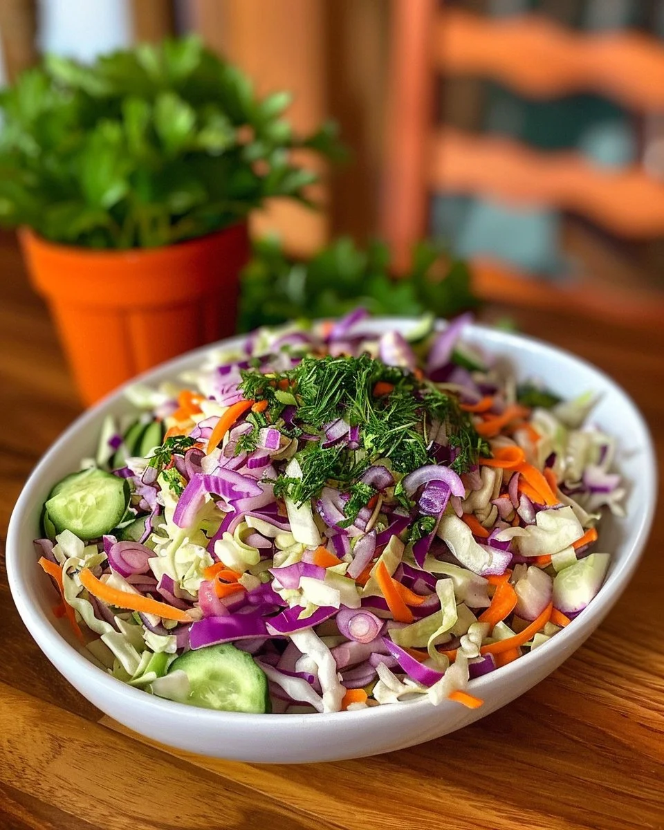 Green Cabbage Cucumber Salad