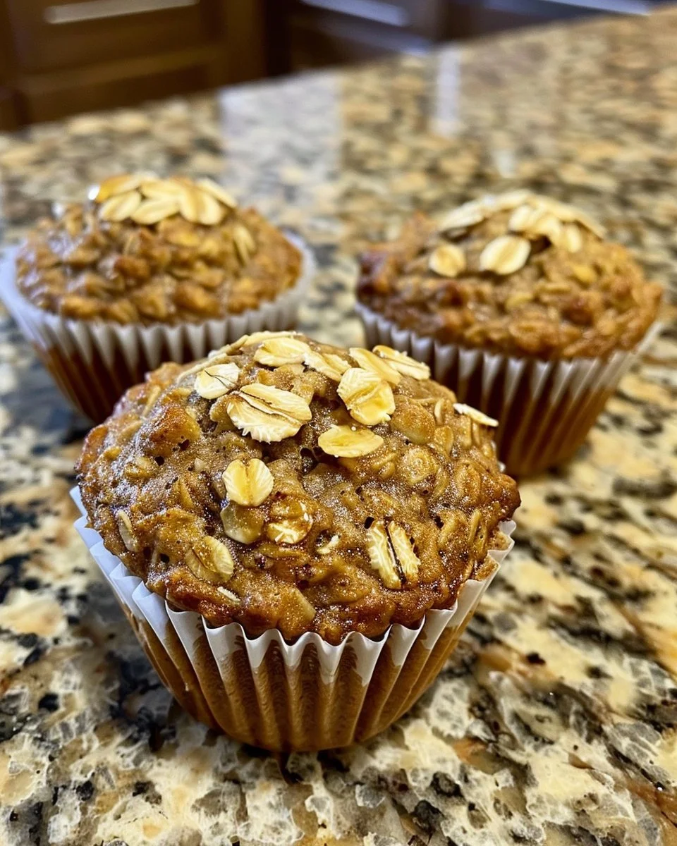 Healthy Banana Oatmeal Muffins