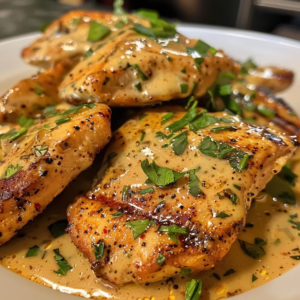 High Protein Creamy Garlic Herb Cajun Chicken