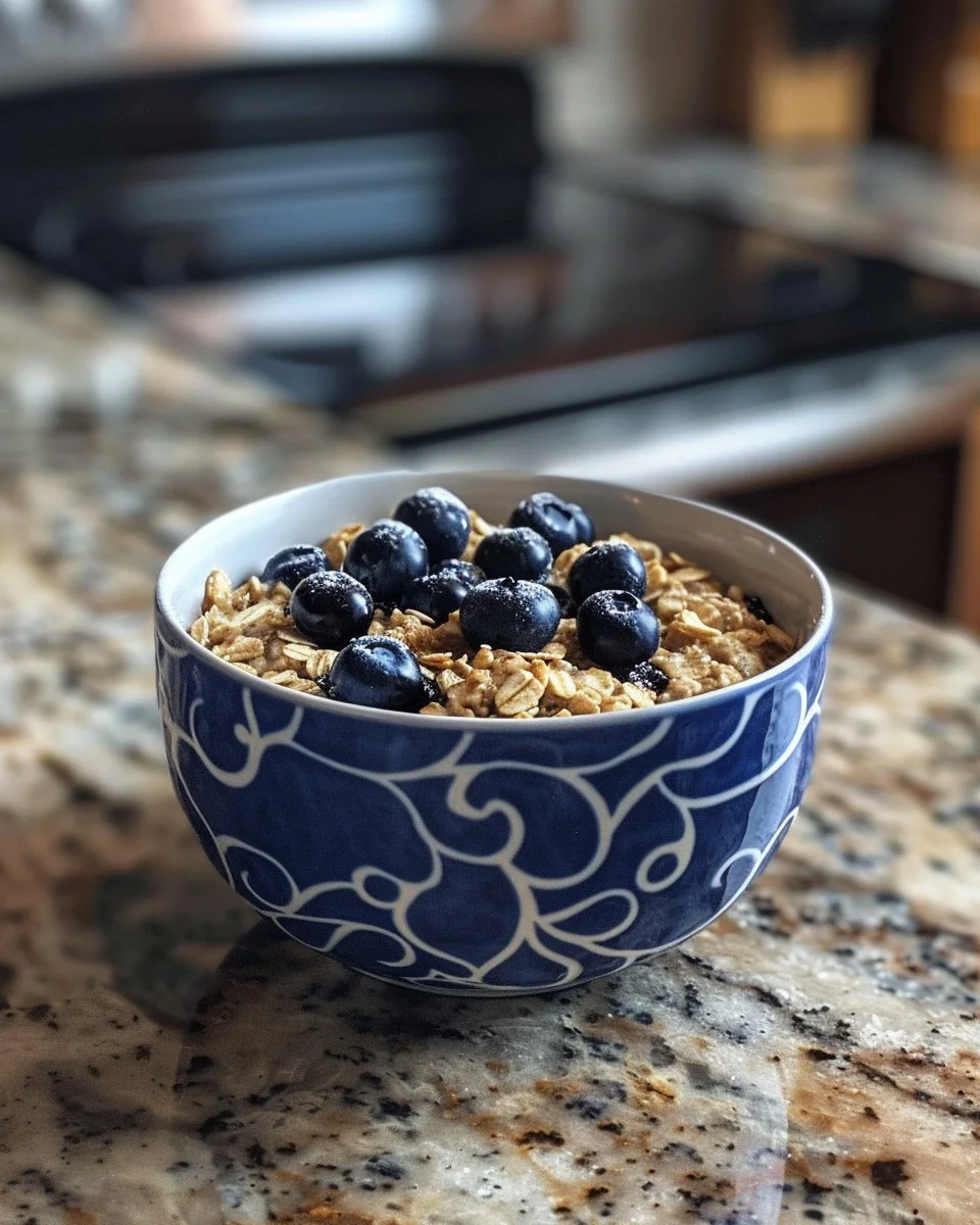 Overnight Blueberry Baked Oatmeal