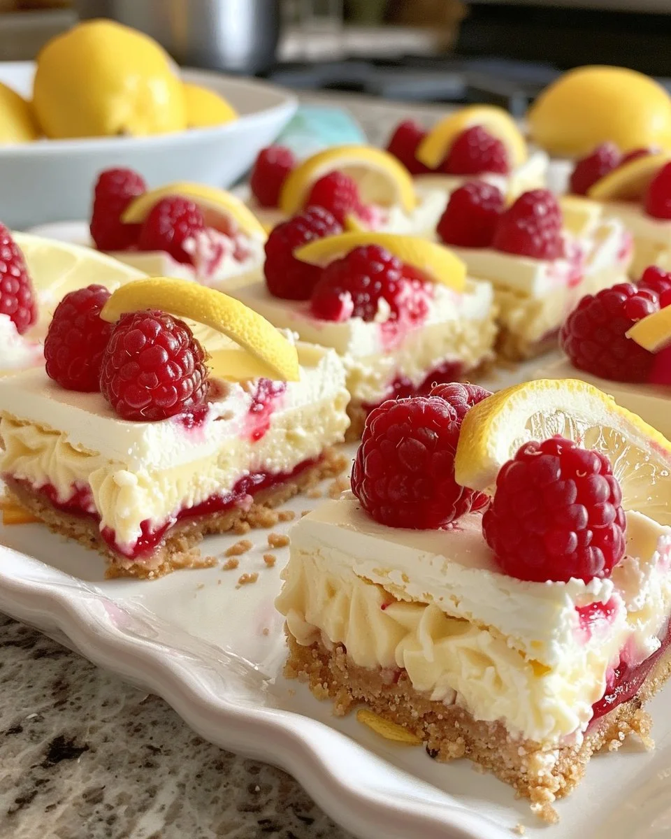 Raspberry Lemon Cheesecake Bars