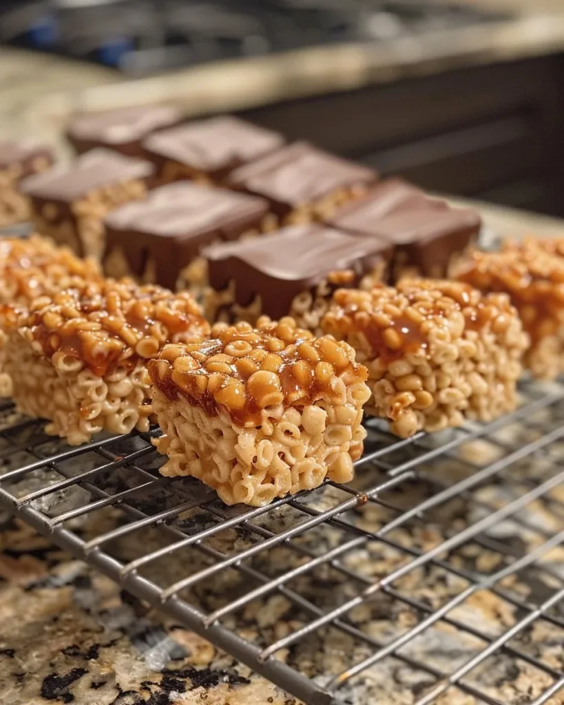 Scotcheroo Bites 3 Delicious Scotcheroo Bites with caramel and chocolate topping