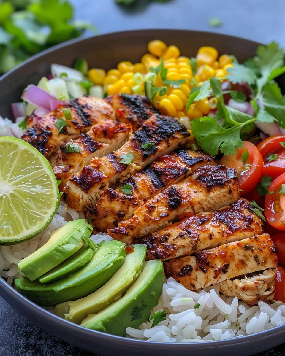 Street Corn Chicken Rice Bowl