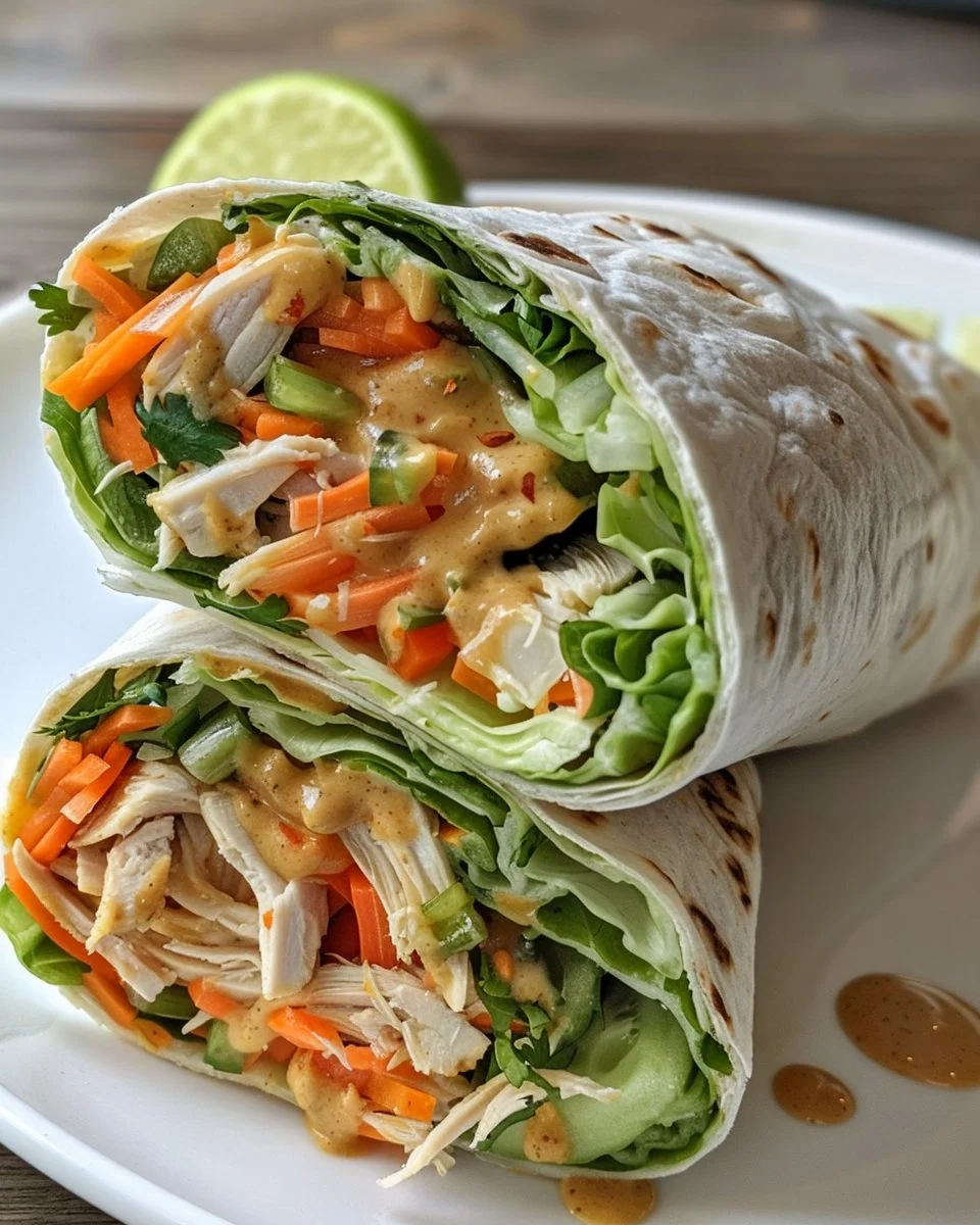Thai Peanut Chicken Wrap
