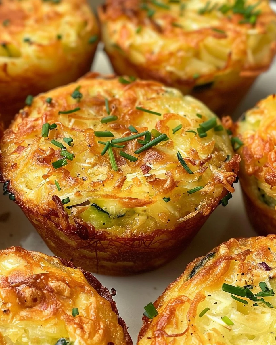 Crispy Parmesan Zucchini Potato Muffins 2 Crispy Parmesan Zucchini Potato Muffins on a cooling rack.