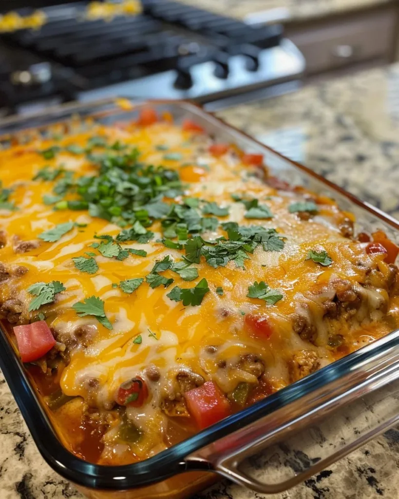 Stuffed Chile Casserole 4 Savory Stuffed Chile Casserole topped with melted cheese and herbs