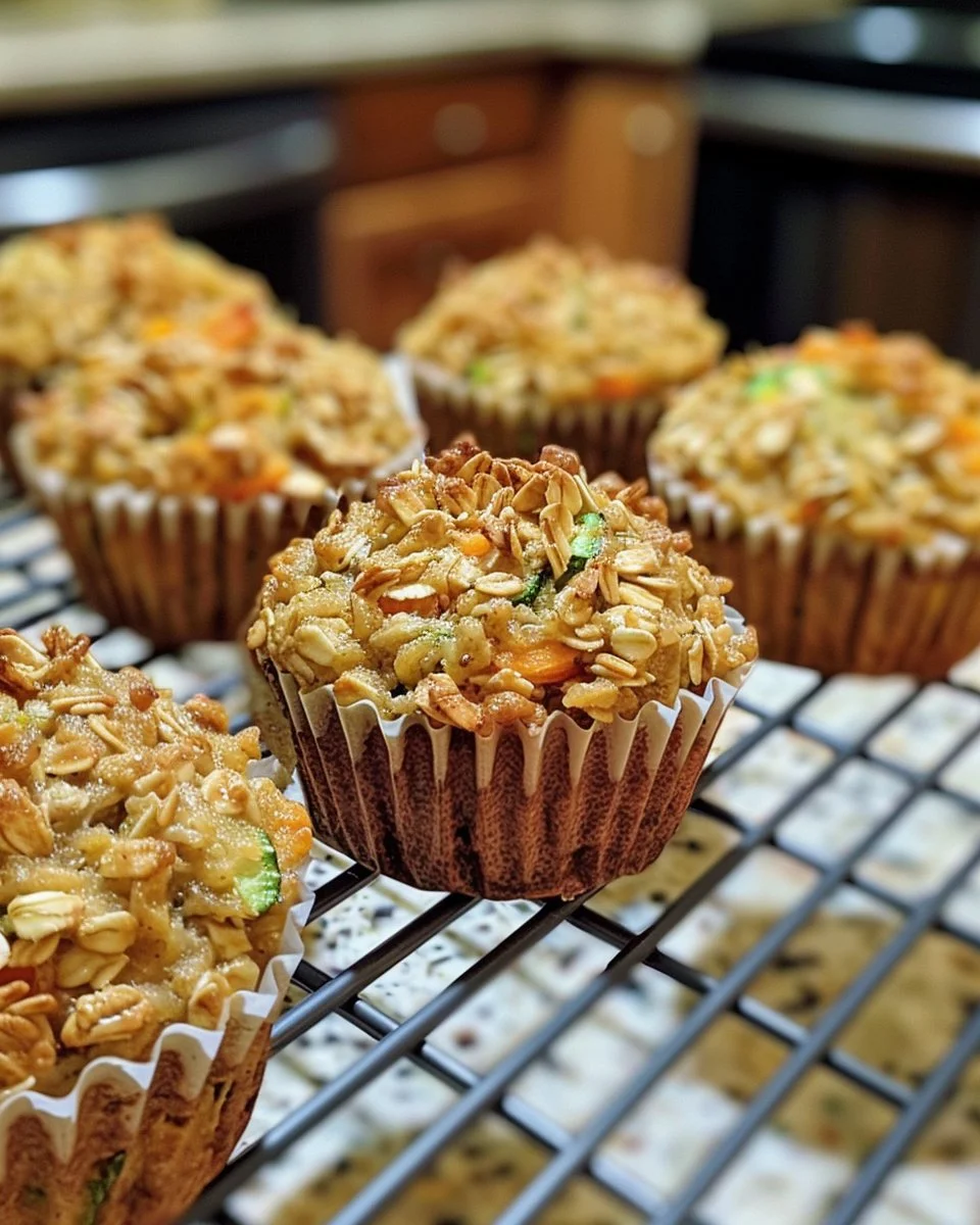 Zucchini Carrot Oatmeal Muffins 3 Delicious zucchini carrot oatmeal muffins fresh out of the oven